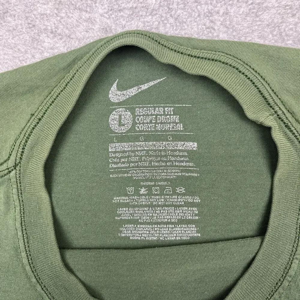 Nike y2k graphic t-shirt green yellow center logo‎ size large